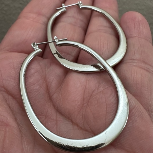 Silver 925 Sterling Hoop Earrings - Picture 2 of 2
